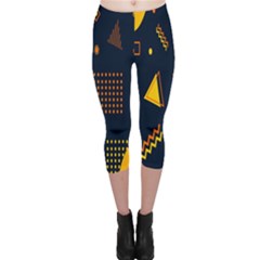 Abstract-geometric Capri Leggings  by nateshop