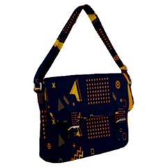 Abstract-geometric Buckle Messenger Bag