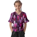 Cube-surface Kids  V-Neck Horn Sleeve Blouse View1