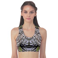 Liberty Inspired Embroidery Iv Sports Bra by kaleidomarblingart