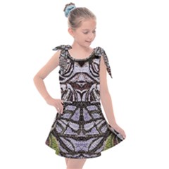 Liberty Inspired Embroidery Iv Kids  Tie Up Tunic Dress by kaleidomarblingart