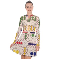 Ludo Game Long Sleeve Panel Dress by Wegoenart