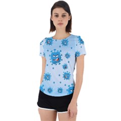 Illustration Virus Pattern Back Cut Out Sport Tee