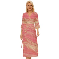 Illustration Graphic Pattern Texrure Pink Maeble Midsummer Wrap Dress by Wegoenart