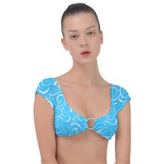 Illustration Scribble Reason Design Pattern Cap Sleeve Ring Bikini Top