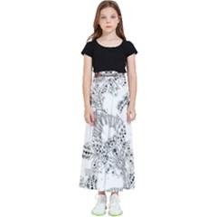 Im Fourth Dimension Black White 34 Kids  Flared Maxi Skirt by imanmulyana