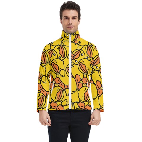 Illustration Duck Cartoon Background Pattern Men s Bomber Jacket by Wegoenart