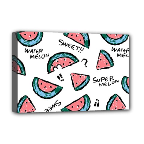 Illustration Watermelon Fruit Sweet Slicee Deluxe Canvas 18  X 12  (stretched)