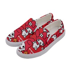 Rabbit Background Cartoon Women s Canvas Slip Ons by Sudhe