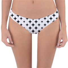 Pattern-whit Star Black Reversible Hipster Bikini Bottoms by nateshop