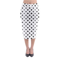 Pattern-whit Star Black Midi Pencil Skirt by nateshop