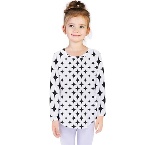 Pattern-whit Star Black Kids  Long Sleeve Tee by nateshop