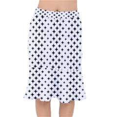 Pattern-whit Star Black Short Mermaid Skirt by nateshop