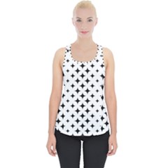 Pattern-whit Star Black Piece Up Tank Top by nateshop