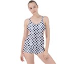 Pattern-whit Star Black Boyleg Tankini Set  View1