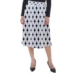 Pattern-whit Star Black Classic Velour Midi Skirt  by nateshop