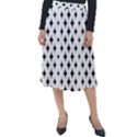 Pattern-whit Star Black Classic Velour Midi Skirt  View1