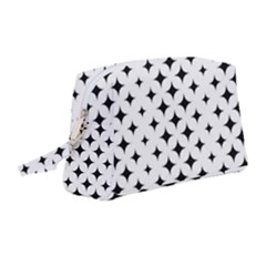 Pattern-whit Star Black Wristlet Pouch Bag (medium) by nateshop