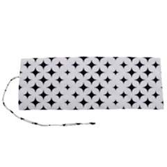 Pattern-whit Star Black Roll Up Canvas Pencil Holder (s) by nateshop