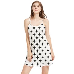 Pattern-whit Star Black Summer Frill Dress by nateshop