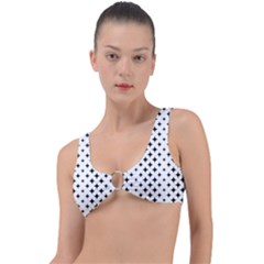 Pattern-whit Star Black Ring Detail Bikini Top by nateshop