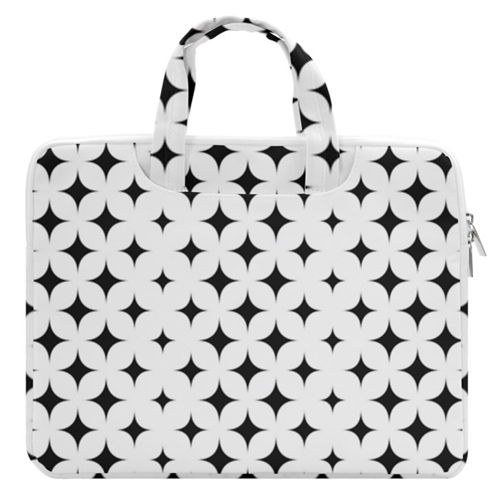 Pattern-whit Star Black MacBook Pro 13  Double Pocket Laptop Bag