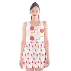 Illustration Abstract Line Pattern Dot Lines Decorative Scoop Neck Skater Dress by Amaryn4rt