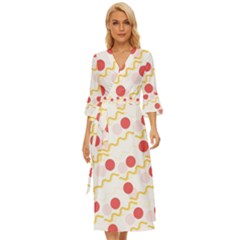 Illustration Abstract Line Pattern Dot Lines Decorative Midsummer Wrap Dress