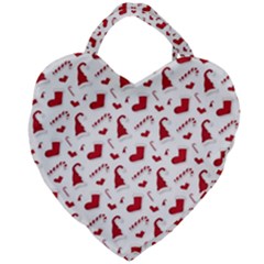 Christmas Template Advent Cap Giant Heart Shaped Tote by Amaryn4rt