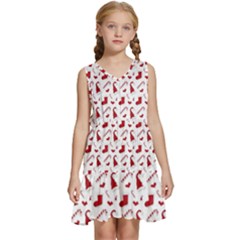 Christmas Template Advent Cap Kids  Sleeveless Tiered Mini Dress by Amaryn4rt