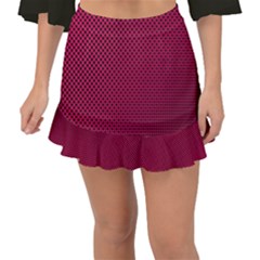 Red-draft Fishtail Mini Chiffon Skirt