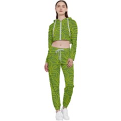 Oak Tree Nature Ongoing Pattern Cropped Zip Up Lounge Set by Mariart