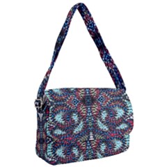 Blue Onn Burgundy Courier Bag by kaleidomarblingart