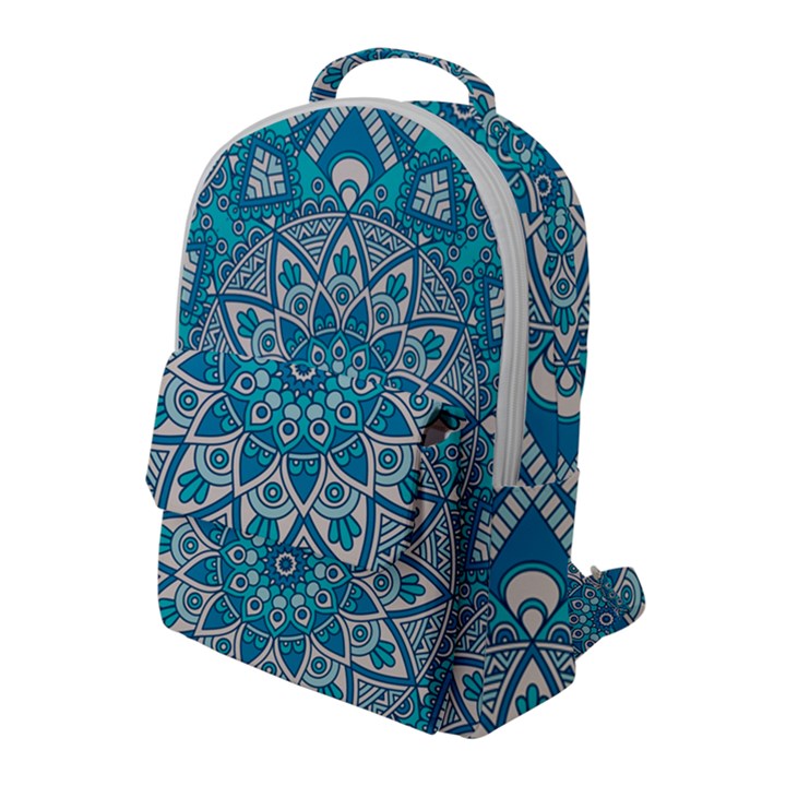 Mandala Blue Flap Pocket Backpack (Large)