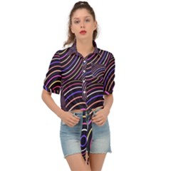 Spheres Tie Front Shirt  by nateshop