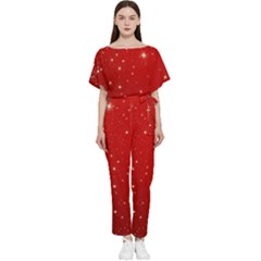 Stars-red Chrismast Batwing Lightweight Chiffon Jumpsuit by nateshop