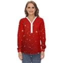Stars-red Chrismast Zip Up Long Sleeve Blouse View1