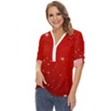 Stars-red Chrismast Zip Up Long Sleeve Blouse View2