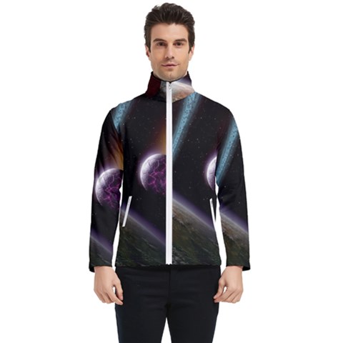 Planets In Space Men s Bomber Jacket by Sapixe
