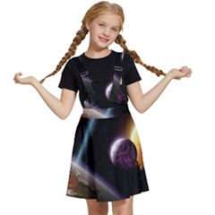 Planets In Space Kids  Apron Dress