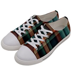 Plaid Tartan Checkered Tablecloth Women s Low Top Canvas Sneakers by danenraven