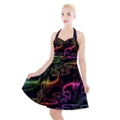 Patina Swirl Halter Party Swing Dress  by MRNStudios