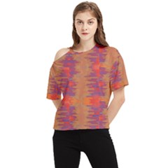 Pattern Watercolor Texture One Shoulder Cut Out Tee by danenraven