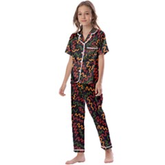African Abstract  Kids  Satin Short Sleeve Pajamas Set by ConteMonfrey