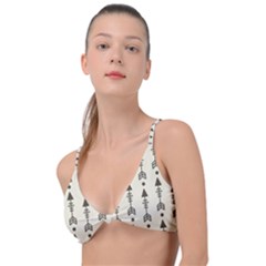 Black And Grey Arrows Knot Up Bikini Top by ConteMonfrey
