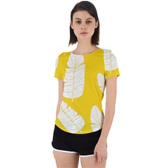 Yellow Banana Leaves Back Cut Out Sport Tee by ConteMonfrey