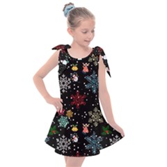 Illustration Xmas Christmas Thanks Giving Pattern Kids  Tie Up Tunic Dress by danenraven