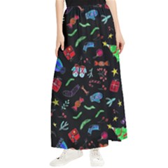 Happy New Year Christmas Xmast Background Maxi Chiffon Skirt by danenraven