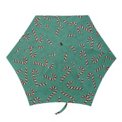 Christmas Candy Cane Background Mini Folding Umbrellas by danenraven
