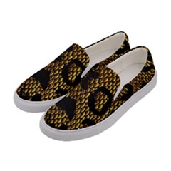 Metallic Snake Skin Pattern Women s Canvas Slip Ons by BangZart